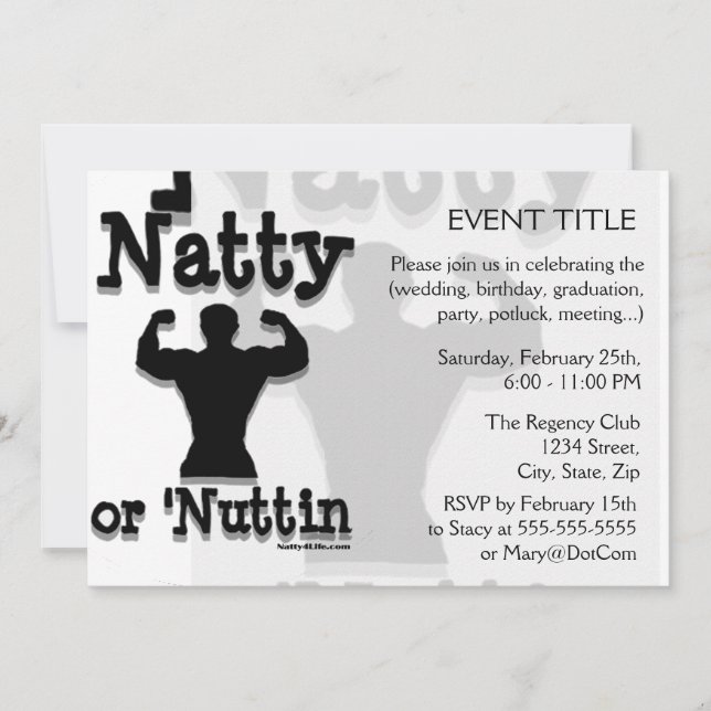 Invitation Logo de Natty ou Nuttin (Devant)