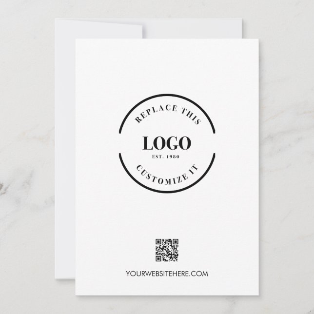 Invitation Logo de votre entreprise Code QR site Web promotio (Devant)