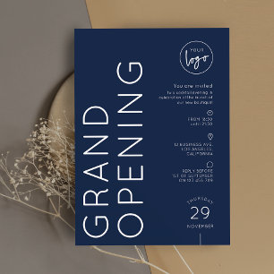 Invitation Logo d'entreprise bleu marine pour une grande ouve