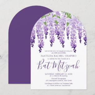Invitation Logo d'entreprise Watercolor Wisteria   BAT MITZVA