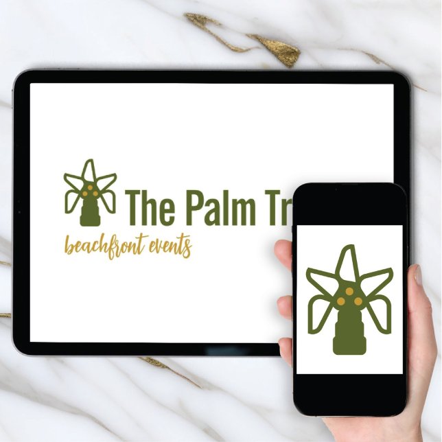 Invitation Logo Download Coconut Palm Tree Tropical Brand (Créateur téléchargé)