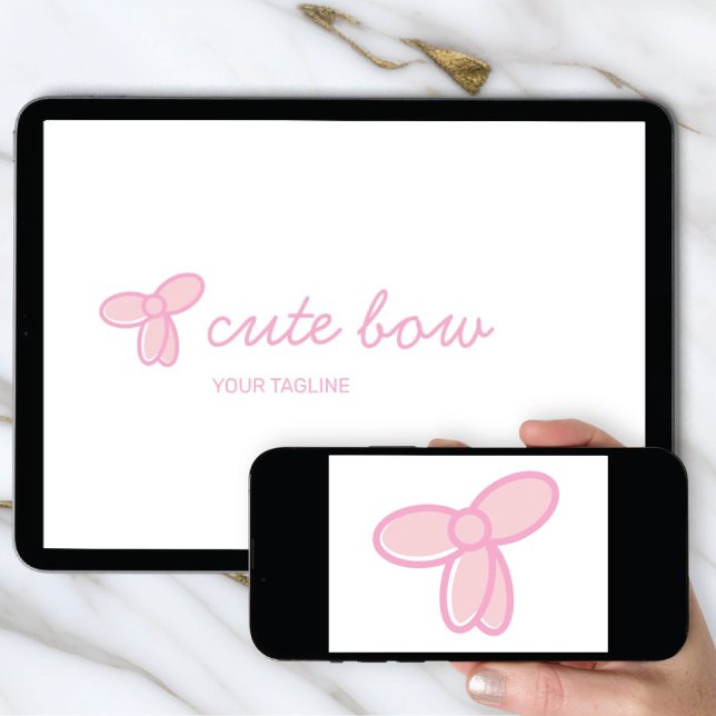 Invitation Logo Download Cute Bow | Boutique & Beauty Icon (Créateur téléchargé)
