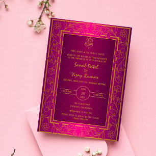 Invitation Logo du Mariage indien Golden Elements Ganesha