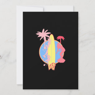 Invitation Logo du Surf de filles roses