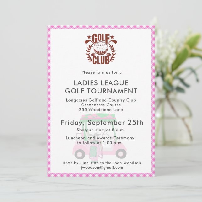 Invitation Logo du tournoi de golf Club Ladies League (Debout devant)