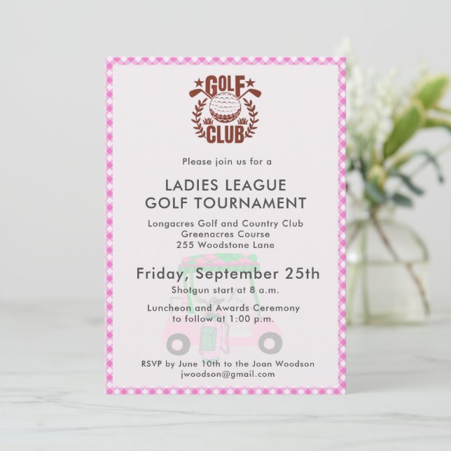 Invitation Logo du tournoi de golf Club Ladies League (Debout devant)