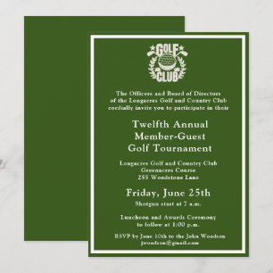 Invitation Logo du tournoi d'entreprise Golf Club