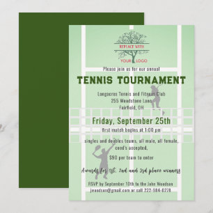 Invitation Logo du tournoi du club de tennis