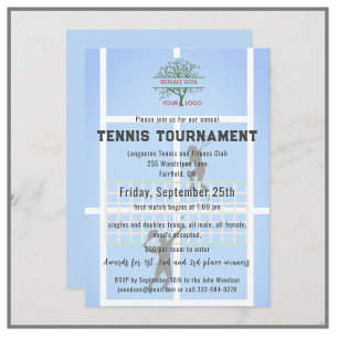 Invitation Logo du tournoi du club de tennis