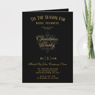Invitation Logo élégant de fête de Noël d'entreprise en or no