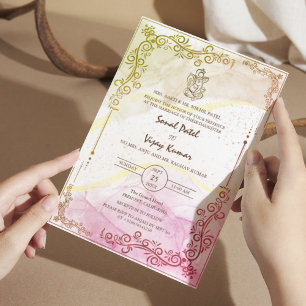 Invitation Logo Ganesha pour mariage hindou indien moderne