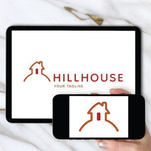 Invitation logo hillhouse, logo immobilier, marque de biens i