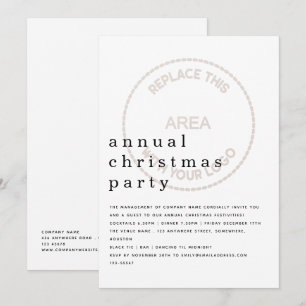 Invitation Logo minimaliste de la fête de Noël de l'employé