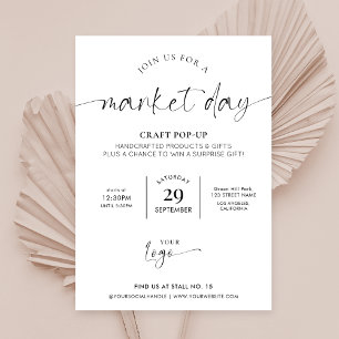 Invitation Logo minimaliste noir et blanc pour le marché d'af