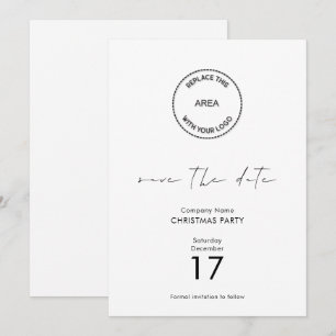 Invitation Logo minimum Société fête de Noël Enregistrer la d