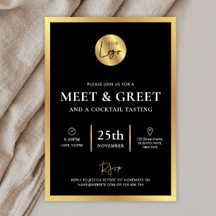 Invitation Logo noir et or Business Meet & Greet Event