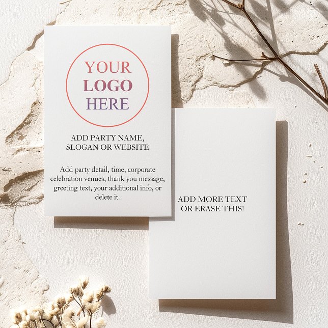 Invitation Logo promotionnel personnalisé – Aucune commande m (Créateur téléchargé)
