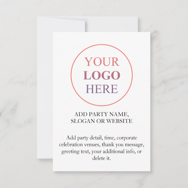 Invitation Logo promotionnel personnalisé - Pas de commande m (Devant)
