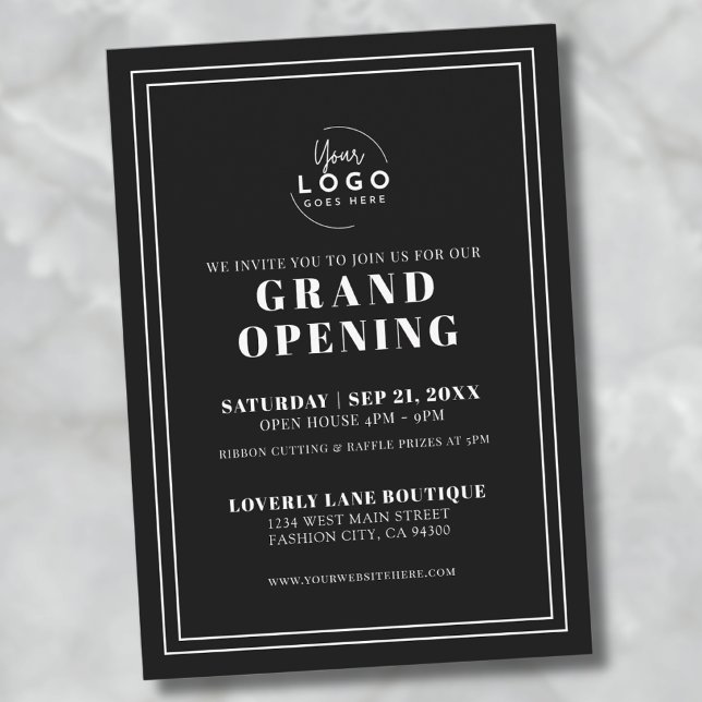 Invitation Logo Simple Business Soirée d'inauguration (Logo Simple Business Grand Opening Party Invitation)