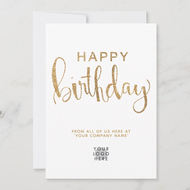 Invitation Logo simple Faux Gold Parties scintillant Bonne ca (Devant)
