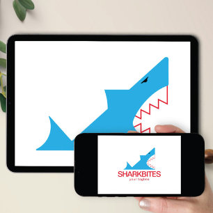 Invitation Logo Téléchargement Mascotte Requin Icône de Marqu