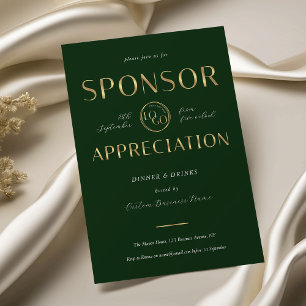 Invitation Logo vert et or de reconnaissance des sponsors d'e