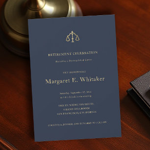 Invitation Loi Avocat Juge Justice Balance Élégante Retraite