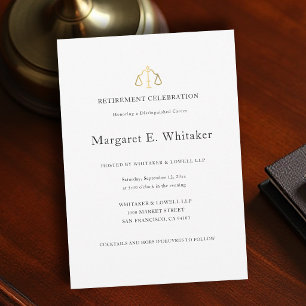 Invitation Loi Avocat Juge Parajuridique Or Élégant Retraite