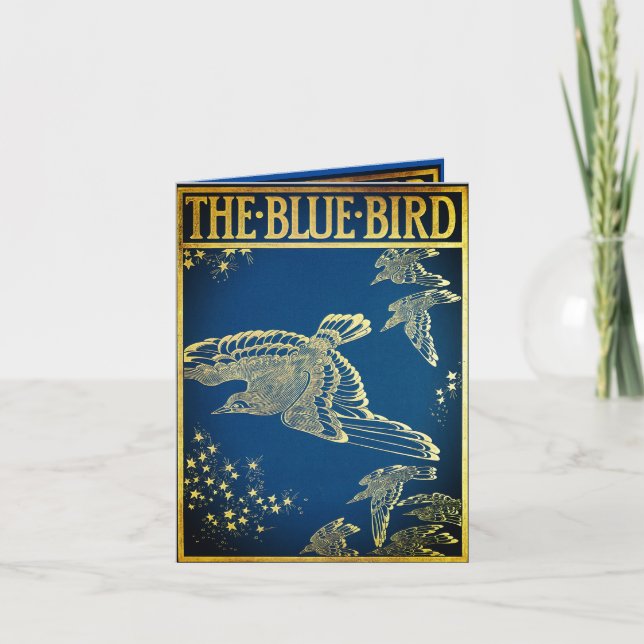 Invitation L'oiseau bleu -vintage (Devant)