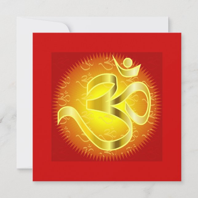 Invitation L'OM en oranges et or - Namaste (Devant)