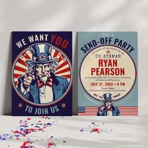 Invitation L'Oncle vintage Sam L'armée américaine s'éloigne d