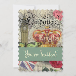 Invitation Londres Angleterre Voyage Europe Vintage Art
