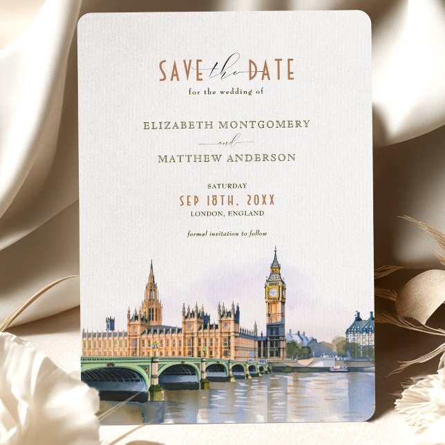 Invitation Londres Enregistrer La Date Destination Mariage (Créateur téléchargé)