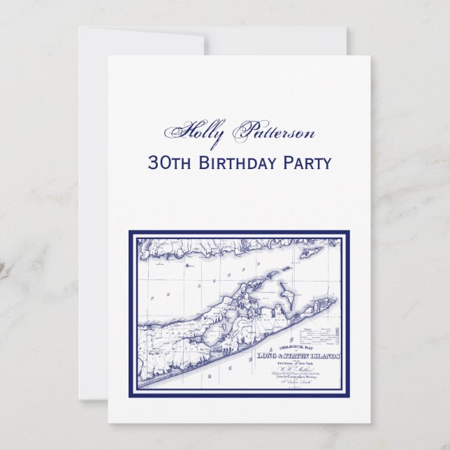 Invitation Long Island The Hamptons Map VC (Devant)