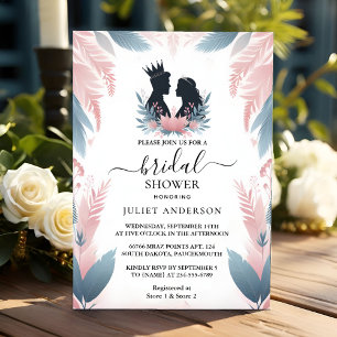 Invitation Longue Tulle Regal Glam Blush Pink Fête des mariée