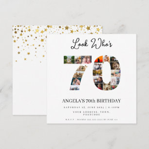 Invitation look d'anniversaire heureux qui est 70 photo monta