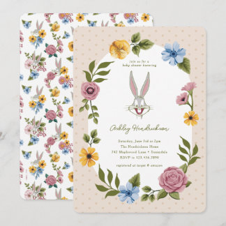 Invitation LOONEY TUNES™ | BABY SHOWER floral BUGS BUNNY™