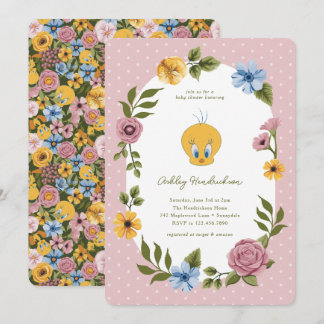 Invitation LOONEY TUNES™ | Baby shower floral TWEETY™