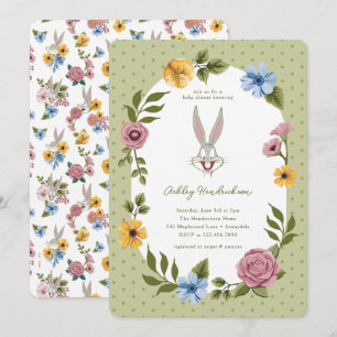 Invitation LOONEY TUNES™ BUGS BUNNY™ Baby Shower Floral