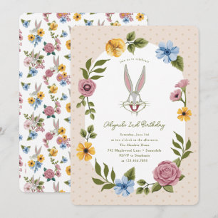 Invitation LOONEY TUNES™   BUGS BUNNY™ Floral Anniversaire