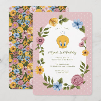 Invitation LOONEY TUNES™ | TWEETY™ Floral Birthday