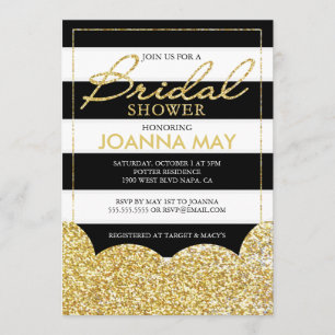 Invitation L'or barre l'invitation de Fête de la mariée