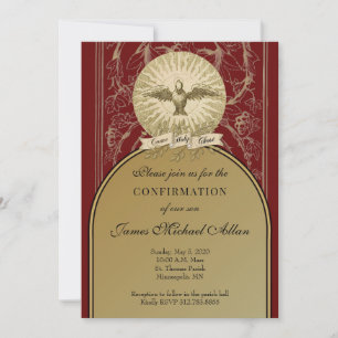 Invitation L'or de la confirmation catholique et la Bourgogne
