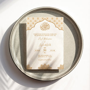 Invitation L'or islamique et le Mariage musulman blanc