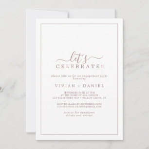 Invitation L'or minimaliste du Rose célébrons l'invitation