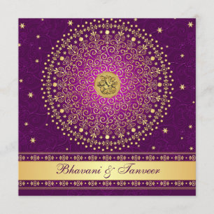 Invitation L'or pourpre indou de Ganesh met en rouleau