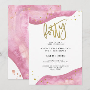Invitation L'or rose de Geode et de Faux regardent le