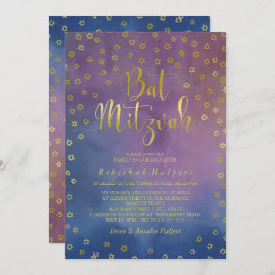 Invitation L'or tient le premier rôle le bat mitzvah
