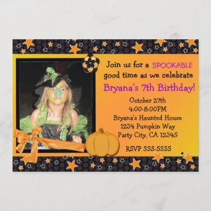 Invitation L'orange noire de Halloween tient le premier rôle