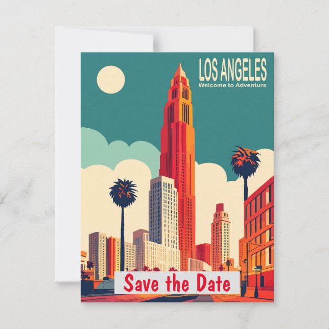 Invitation Los Angeles Moonlight Palms (Devant)